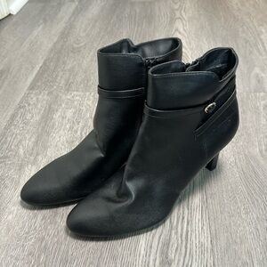 New Black LifeStride Guild Faux Leather Ankle Dress Buckle Boot Size 11